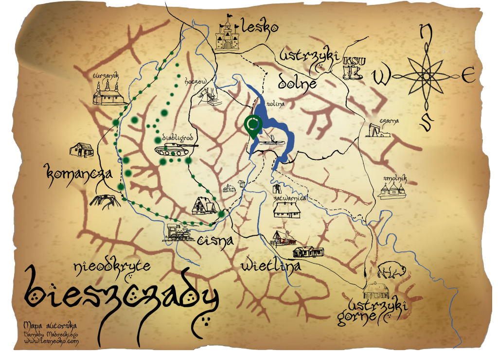 Samochodowy szlak Bieszczady wg Barnaby. Pk 17 Polańczyk