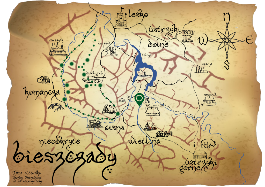 Samochodowy szlak Bieszczady wg Barnaby. Pk 20 Sine Wiry