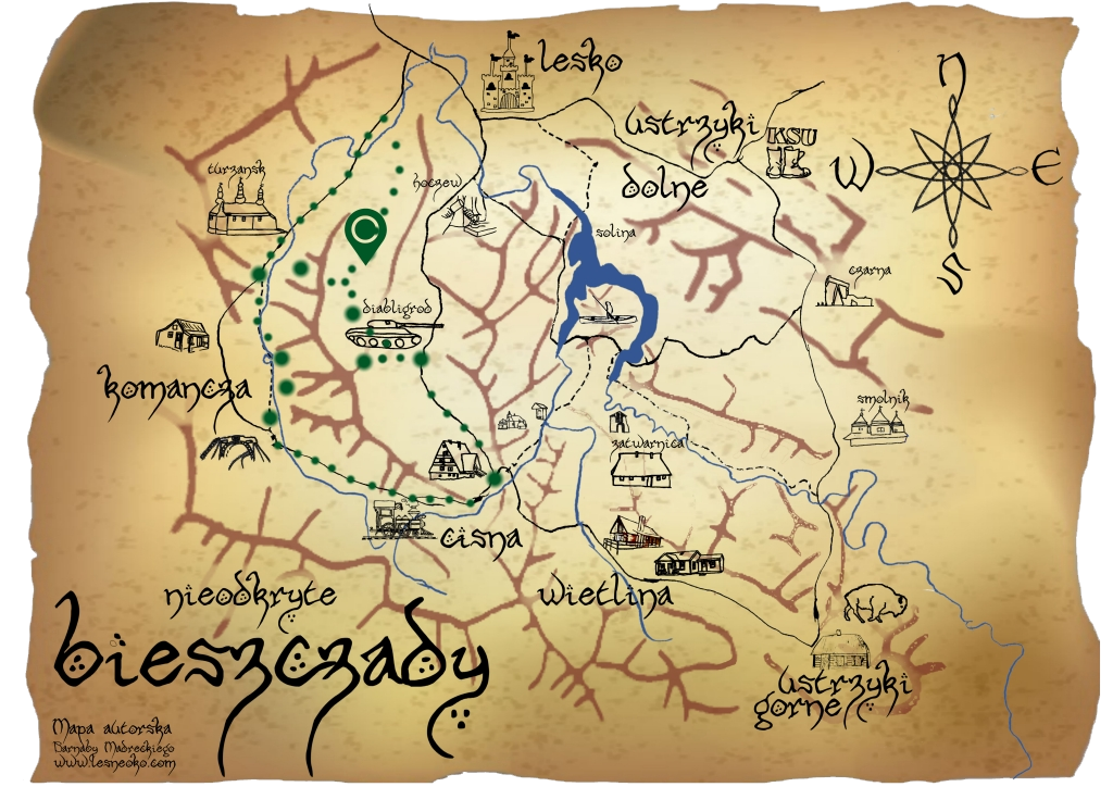 gdzie w bieszczady d1 chocen mapa