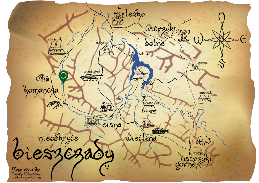 Samochodowy szlak Bieszczady wg Barnaby. Pk 9 Duszatyn i Przełom Osławy