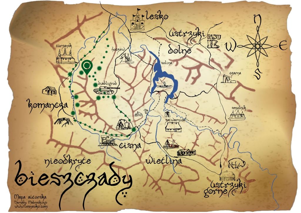 Samochodowy szlak Bieszczady wg Barnaby. Pk 8 Kamionki punkt widokowy